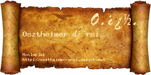 Osztheimer Örsi névjegykártya